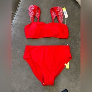 Summersalt Eyelet ruffle oasis bikini 10/8